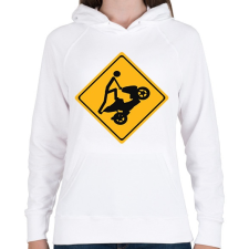 PRINTFASHION Yamaha Aerox Wheelie - Női kapucnis pulóver - Fehér női pulóver, kardigán