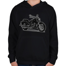 PRINTFASHION Yamaha - dragstar - Gyerek kapucnis pulóver - Fekete gyerek pulóver, kardigán