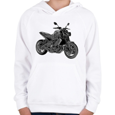 PRINTFASHION Yamaha mt2 - Gyerek kapucnis pulóver - Fehér gyerek pulóver, kardigán