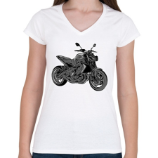 PRINTFASHION Yamaha mt2 - Női V-nyakú póló - Fehér női póló