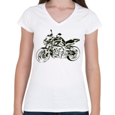 PRINTFASHION yamaha mt5 - Női V-nyakú póló - Fehér