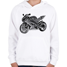 PRINTFASHION yamaha r6 - Gyerek kapucnis pulóver - Fehér