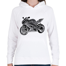 PRINTFASHION yamaha r6 - Női kapucnis pulóver - Fehér női pulóver, kardigán