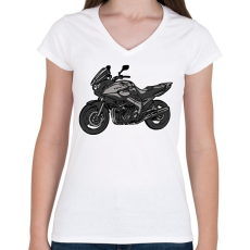 PRINTFASHION yamaha tdm - Női V-nyakú póló - Fehér