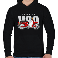 PRINTFASHION Yamaha V80 - Férfi kapucnis pulóver - Fekete férfi pulóver, kardigán