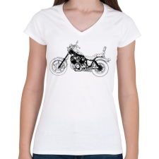 PRINTFASHION Yamaha Virago 2 - Női V-nyakú póló - Fehér női póló