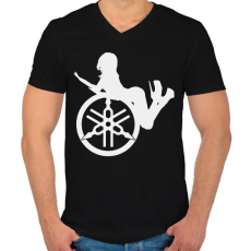 PRINTFASHION Yamahaa girl - Férfi V-nyakú póló - Fekete