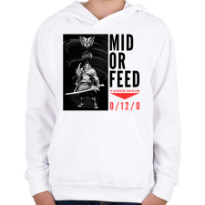 PRINTFASHION Yasuo - MID OR FEED - Gyerek kapucnis pulóver - Fehér gyerek pulóver, kardigán