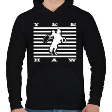 PRINTFASHION Yeehaw - Western - Férfi kapucnis pulóver - Fekete