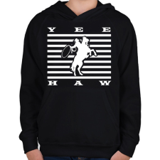 PRINTFASHION Yeehaw - Western - Gyerek kapucnis pulóver - Fekete gyerek pulóver, kardigán