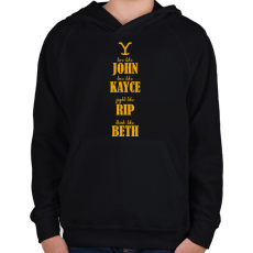 PRINTFASHION Yellowstone - Do like - Gyerek kapucnis pulóver - Fekete