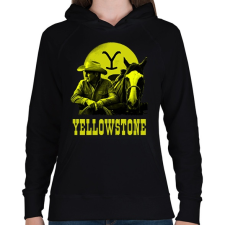 PRINTFASHION yellowstone - Női kapucnis pulóver - Fekete női pulóver, kardigán