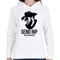 PRINTFASHION Yellowstone RIP - Női kapucnis pulóver - Fehér