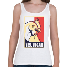 PRINTFASHION Yes vegan - vegán vagyok - Női atléta - Fehér női trikó