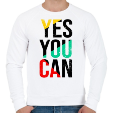 PRINTFASHION Yes you can - Férfi pulóver - Fehér férfi pulóver, kardigán