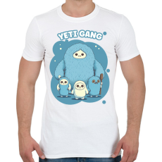 PRINTFASHION Yeti gang - Férfi póló - Fehér