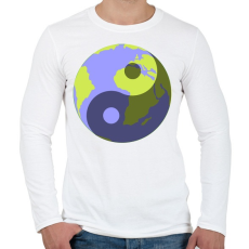 PRINTFASHION Yin-Yang bolygó - Férfi hosszú ujjú póló - Fehér