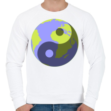 PRINTFASHION Yin-Yang bolygó - Férfi pulóver - Fehér férfi pulóver, kardigán