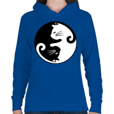 PRINTFASHION yin yang cicák - Női kapucnis pulóver - Királykék női pulóver, kardigán