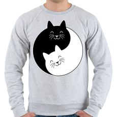 PRINTFASHION Yin-Yang macskák - Férfi pulóver - Sport szürke