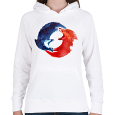 PRINTFASHION Ying Yang - Női kapucnis pulóver - Fehér