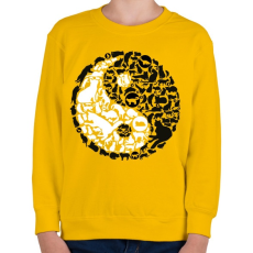 PRINTFASHION YinYang macskák - Gyerek pulóver - Sárga