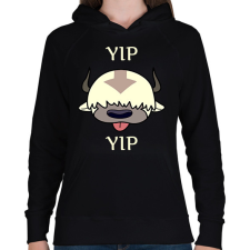 PRINTFASHION Yip yip Appa - Női kapucnis pulóver - Fekete női pulóver, kardigán