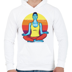 PRINTFASHION Yoga Girl - jógás lány - Férfi kapucnis pulóver - Fehér