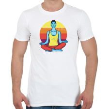 PRINTFASHION Yoga Girl - jógás lány - Férfi póló - Fehér férfi póló