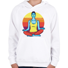 PRINTFASHION Yoga Girl - jógás lány - Gyerek kapucnis pulóver - Fehér