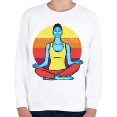 PRINTFASHION Yoga Girl - jógás lány - Gyerek pulóver - Fehér