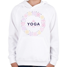 PRINTFASHION Yoga - Gyerek kapucnis pulóver - Fehér gyerek pulóver, kardigán