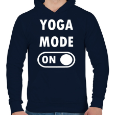 PRINTFASHION Yoga mode: ON - Férfi kapucnis pulóver - Sötétkék férfi pulóver, kardigán