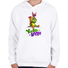 PRINTFASHION Yooka Laylee - Gyerek kapucnis pulóver - Fehér