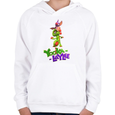 PRINTFASHION Yooka Laylee - Gyerek kapucnis pulóver - Fehér