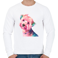 PRINTFASHION Yorkie - Férfi pulóver - Fehér férfi pulóver, kardigán