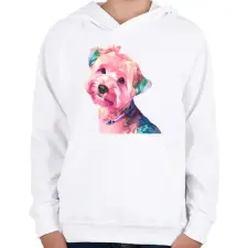 PRINTFASHION Yorkie - Gyerek kapucnis pulóver - Fehér gyerek pulóver, kardigán
