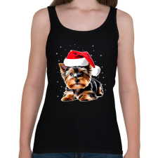 PRINTFASHION Yorkie kutyus a hóban - Női atléta - Fekete női trikó