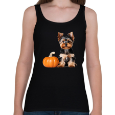 PRINTFASHION yorkie kutyus tökkel - Női atléta - Fekete női trikó