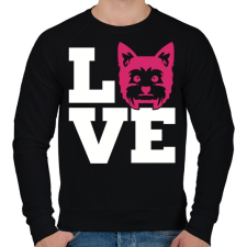 PRINTFASHION Yorkie LOVE - Férfi pulóver - Fekete férfi pulóver, kardigán
