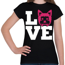 PRINTFASHION Yorkie LOVE - Női póló - Fekete női póló