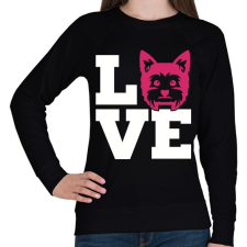 PRINTFASHION Yorkie LOVE - Női pulóver - Fekete női pulóver, kardigán