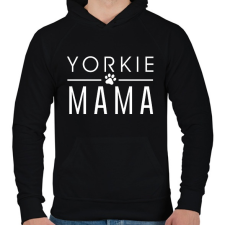 PRINTFASHION Yorkie Mama - Férfi kapucnis pulóver - Fekete férfi pulóver, kardigán