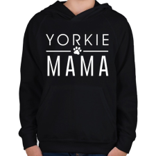 PRINTFASHION Yorkie Mama - Gyerek kapucnis pulóver - Fekete gyerek pulóver, kardigán