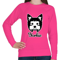 PRINTFASHION Yorkie - Női pulóver - Fukszia