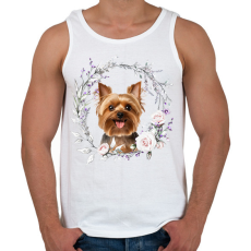 PRINTFASHION yorkie virágokkal - Férfi atléta - Fehér