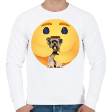 PRINTFASHION Yorkshire terrier - Férfi pulóver - Fehér férfi pulóver, kardigán