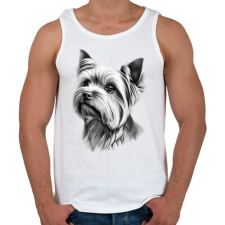 PRINTFASHION Yorkshire terrier kutya - Férfi atléta - Fehér atléta, trikó