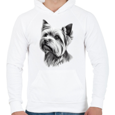 PRINTFASHION Yorkshire terrier kutya  - Férfi kapucnis pulóver - Fehér férfi pulóver, kardigán