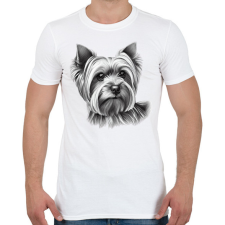 PRINTFASHION Yorkshire terrier kutya  - Férfi póló - Fehér férfi póló